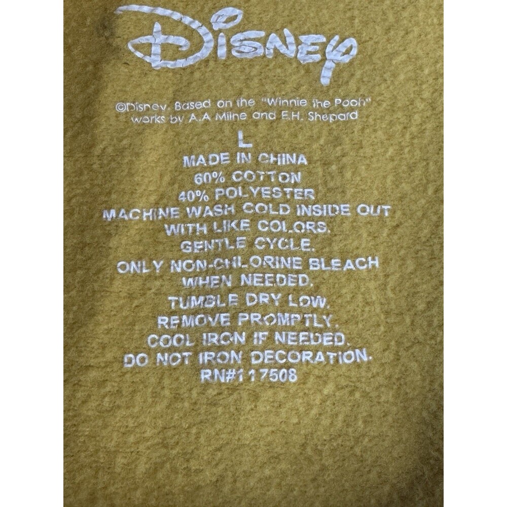 Disney Winnie The Pooh Hoodie Yellow Large Very Good At Doing Absolutely Nothing - Picture 6 of 8